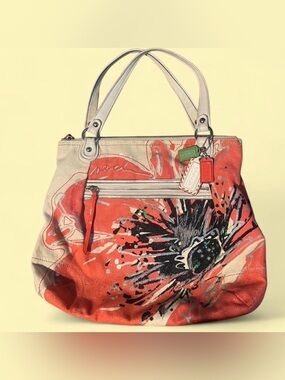 Coach Poppy Placed Flower Sequin Glam Tote